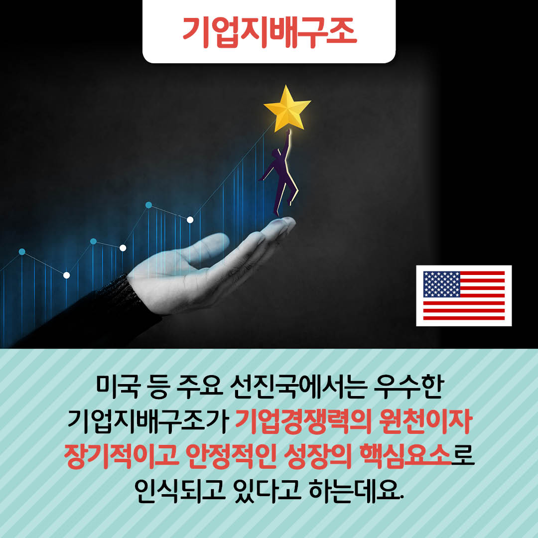 미국 등 주요 선진국에서는 우수한 기업지배구조가 기업경쟁력의 원천이자 장기적이고 안정적인 성장의 핵심요소로 인식되고 있다고 하는데요